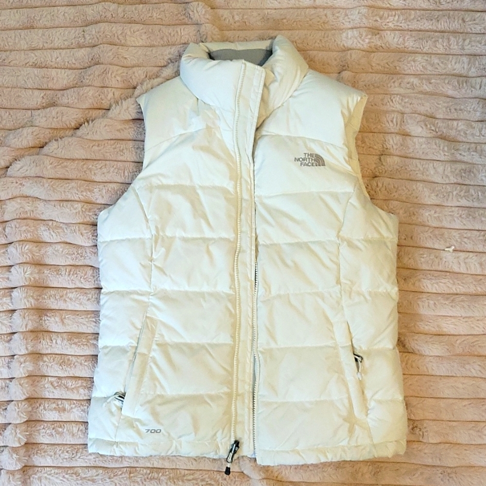 The north face, small, white puffy vest